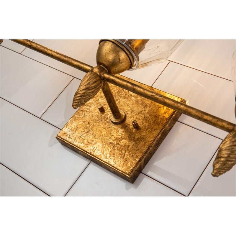 Lucas McKearn Felice 3-light Acorn-shaped Bath Vanity Light in Antique Gold