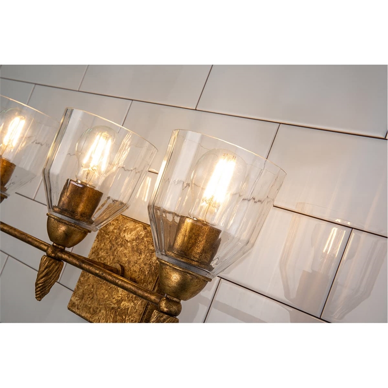 Lucas McKearn Felice 3-light Acorn-shaped Bath Vanity Light in Antique Gold