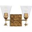 Lucas McKearn Star 2-light Transitional Metal Bath Vanity Light in Gold Leaf
