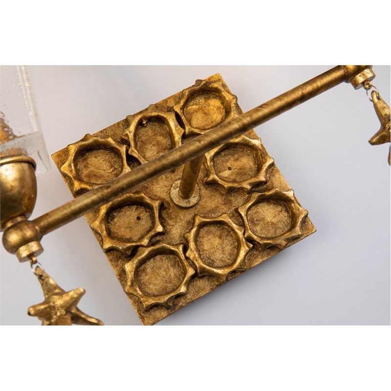 Lucas McKearn Star 2-light Transitional Metal Bath Vanity Light in Gold Leaf
