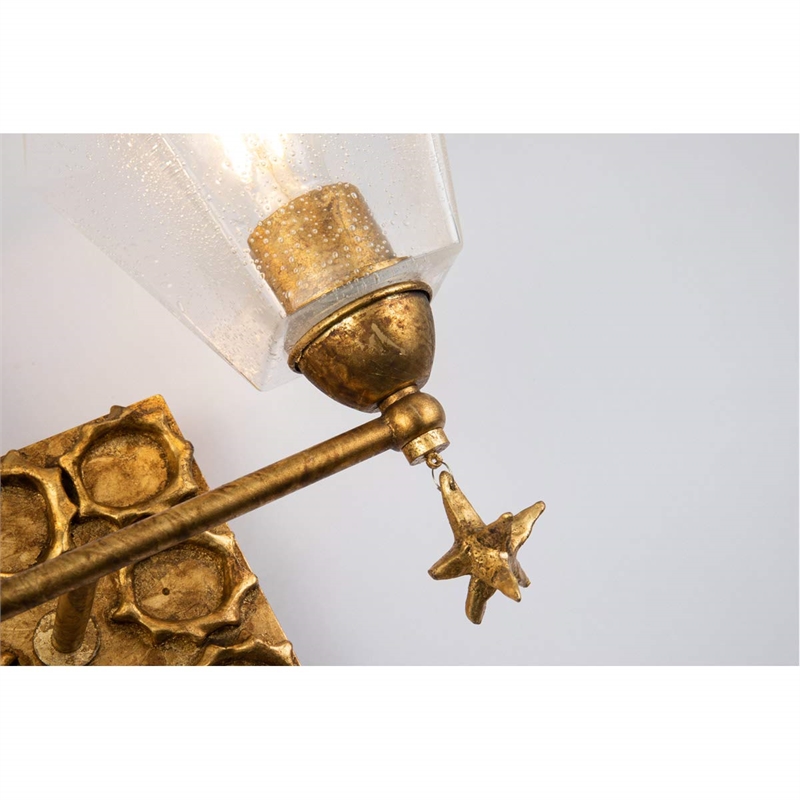 Lucas McKearn Star 2-light Transitional Metal Bath Vanity Light in Gold Leaf