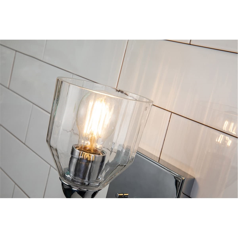 Lucas McKearn Felice 1-light Gold Flame-shaped Bath Vanity Light in Chrome