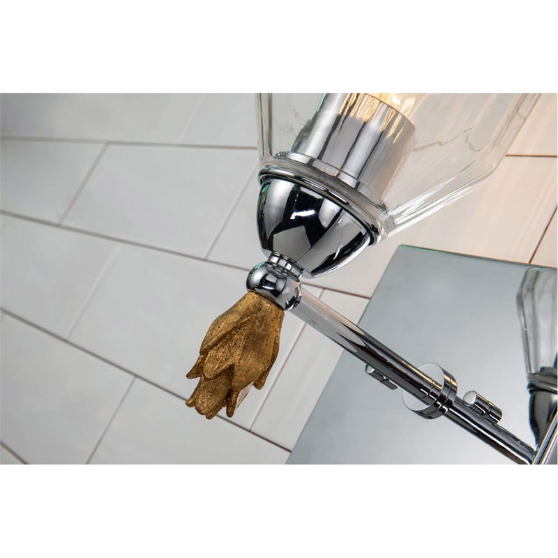 Lucas McKearn Felice 1-light Gold Flame-shaped Bath Vanity Light in Chrome