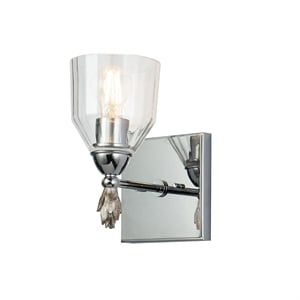 Lucas McKearn Felice 1-light Silver Flame-shaped Bath Vanity Light in Chrome
