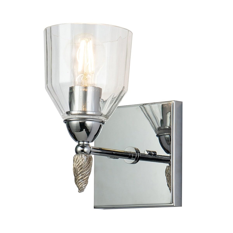 Lucas McKearn Felice 1-light Silver Acorn-shaped Bath Vanity Light in Chrome