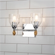Lucas McKearn Felice 2-light Gold Flame-shaped Bath Vanity Light in Chrome