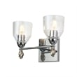Lucas McKearn Felice 2-light Silver Flame-shaped Bath Vanity Light in Chrome