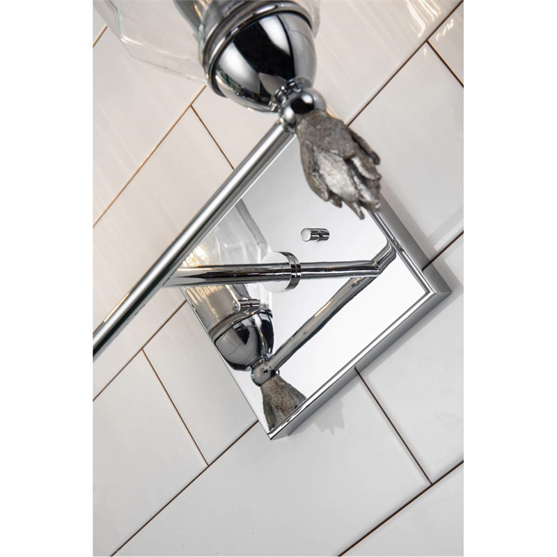 Lucas McKearn Felice 2-light Silver Flame-shaped Bath Vanity Light in Chrome