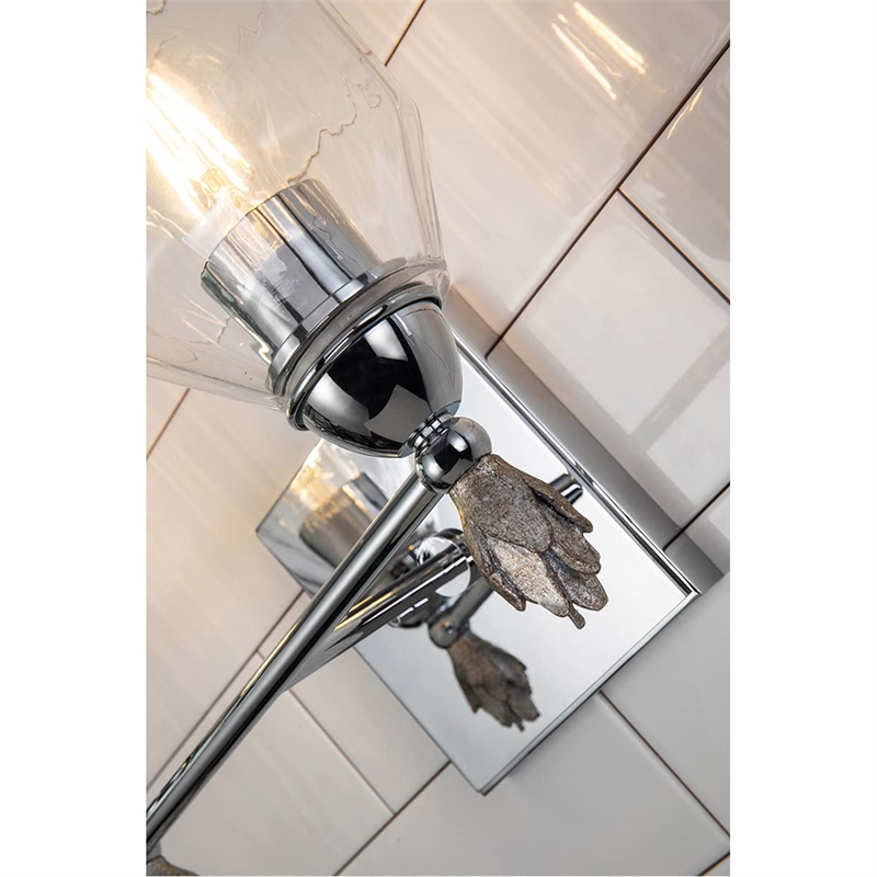 Lucas McKearn Felice 2-light Silver Flame-shaped Bath Vanity Light in Chrome