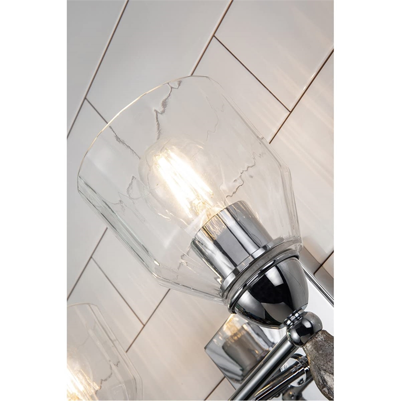 Lucas McKearn Felice 2-light Silver Flame-shaped Bath Vanity Light in Chrome