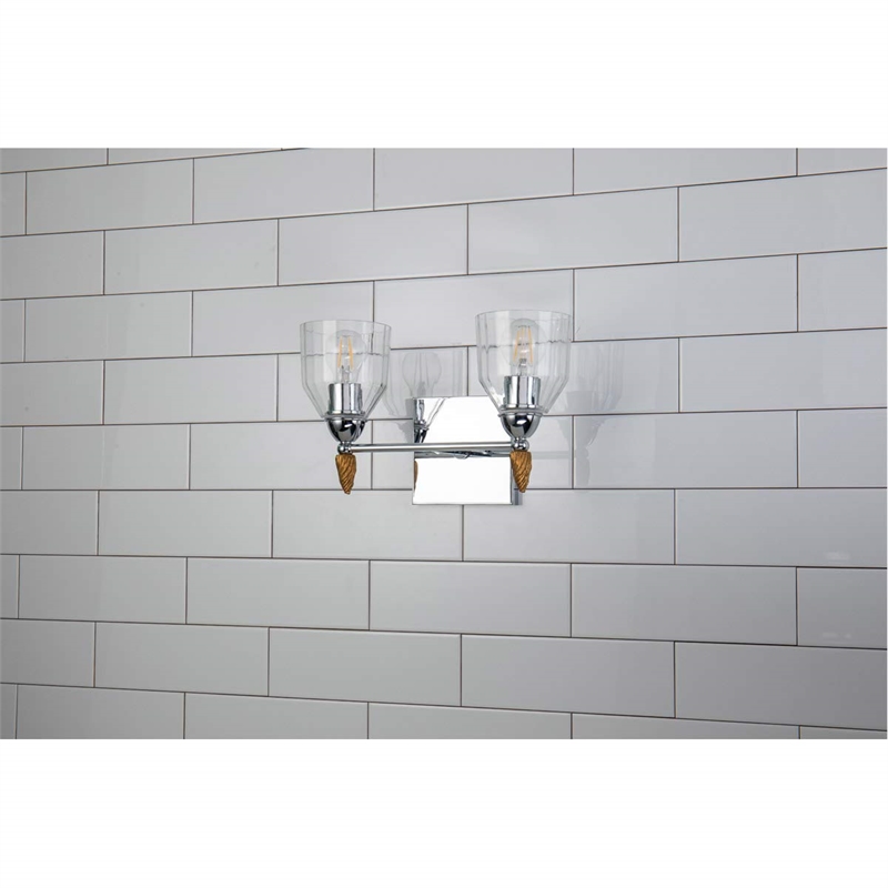 Lucas McKearn Felice 2-light Gold Acorn-shaped Bath Vanity Light in Chrome