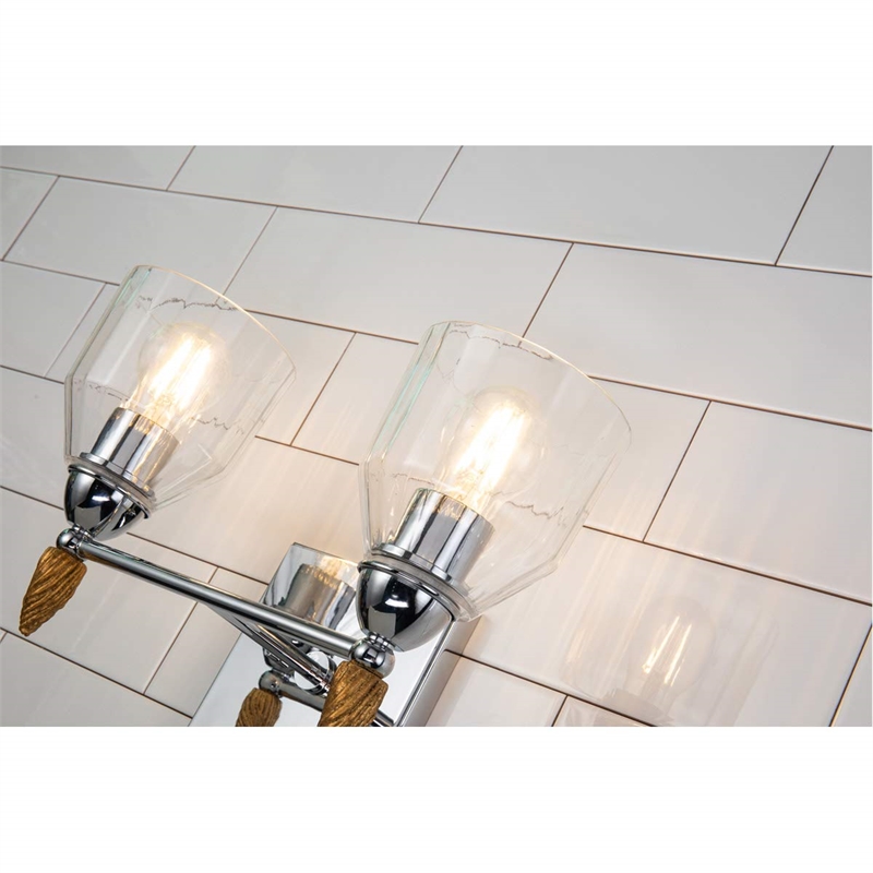 Lucas McKearn Felice 2-light Gold Acorn-shaped Bath Vanity Light in Chrome