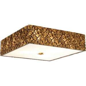 Lucas McKearn Mosaic 16&quot Square 3-light Transitional Metal Flush Mount in Gold