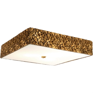 Lucas McKearn Mosaic 20&quot Square 3-light Transitional Metal Flush Mount in Gold