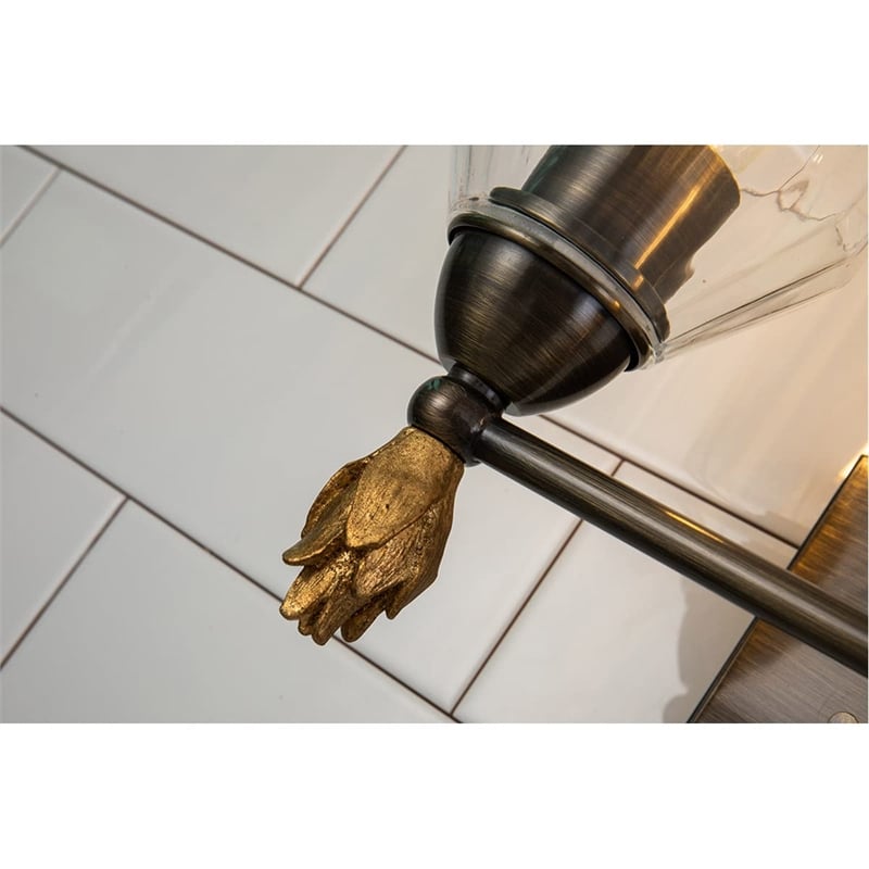 Lucas McKearn Felice 2-light Flame-shaped Metal Bath Vanity Light in Dark Bronze