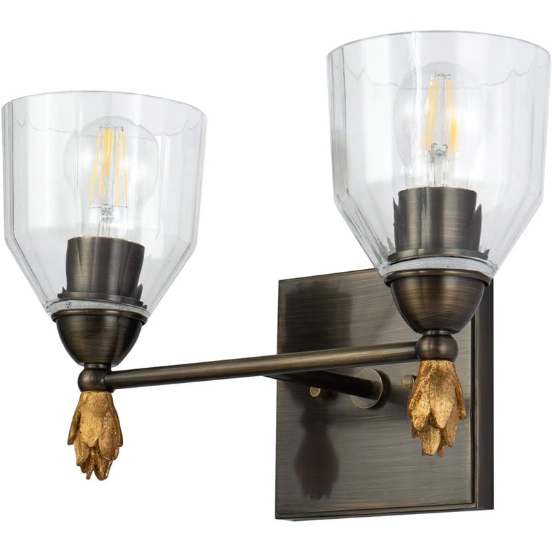 Lucas McKearn Felice 2-light Flame-shaped Metal Bath Vanity Light in Dark Bronze