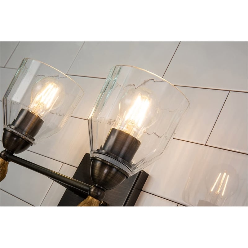 Lucas McKearn Felice 2-light Flame-shaped Metal Bath Vanity Light in Dark Bronze