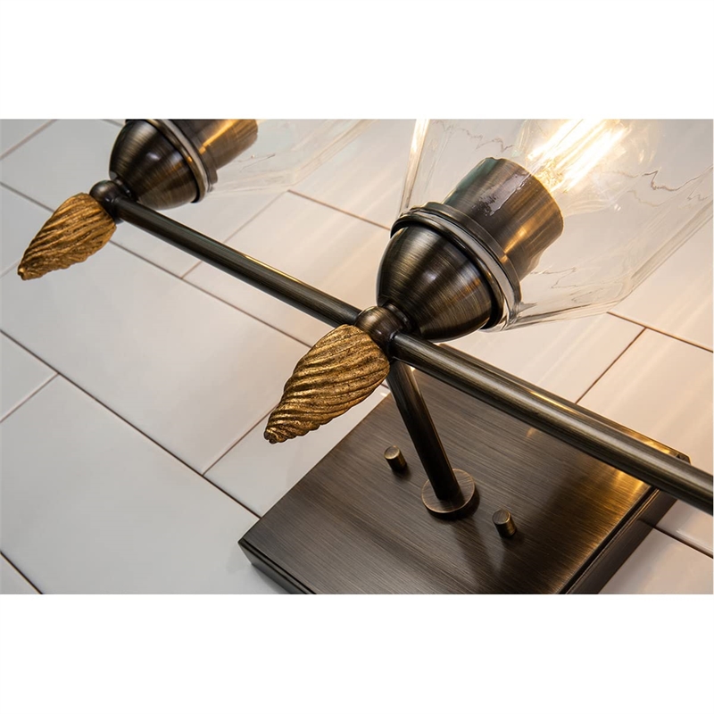 Lucas McKearn Felice 3-light Acorn-shaped Metal Bath Vanity Light in Dark Bronze