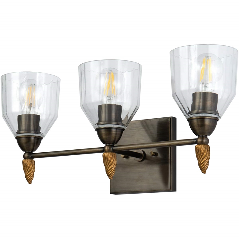 Lucas McKearn Felice 3-light Acorn-shaped Metal Bath Vanity Light in Dark Bronze