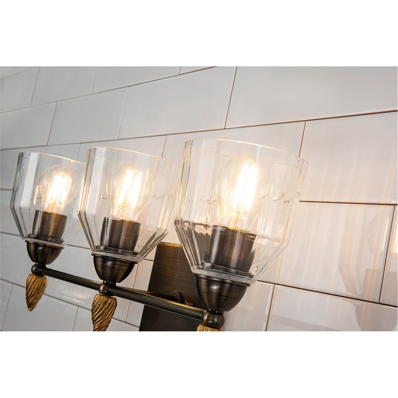 Lucas McKearn Felice 3-light Acorn-shaped Metal Bath Vanity Light in Dark Bronze