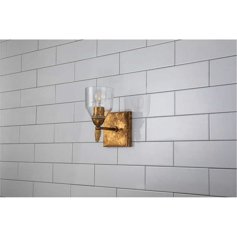 Lucas McKearn Felice 1-light Acorn-shaped Bath Vanity Light in Antique Gold