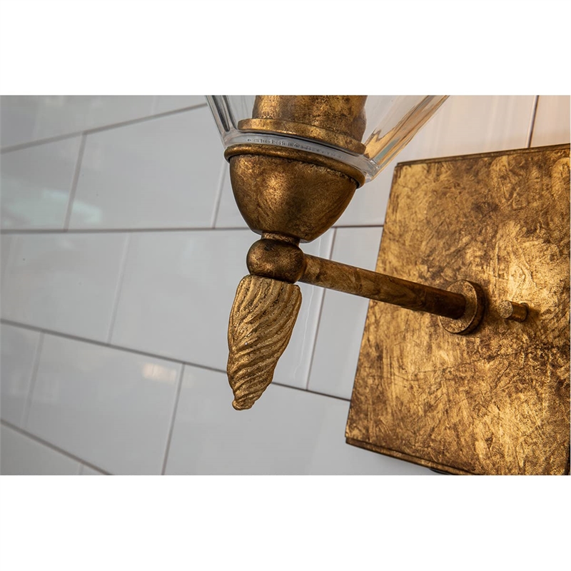 Lucas McKearn Felice 1-light Acorn-shaped Bath Vanity Light in Antique Gold