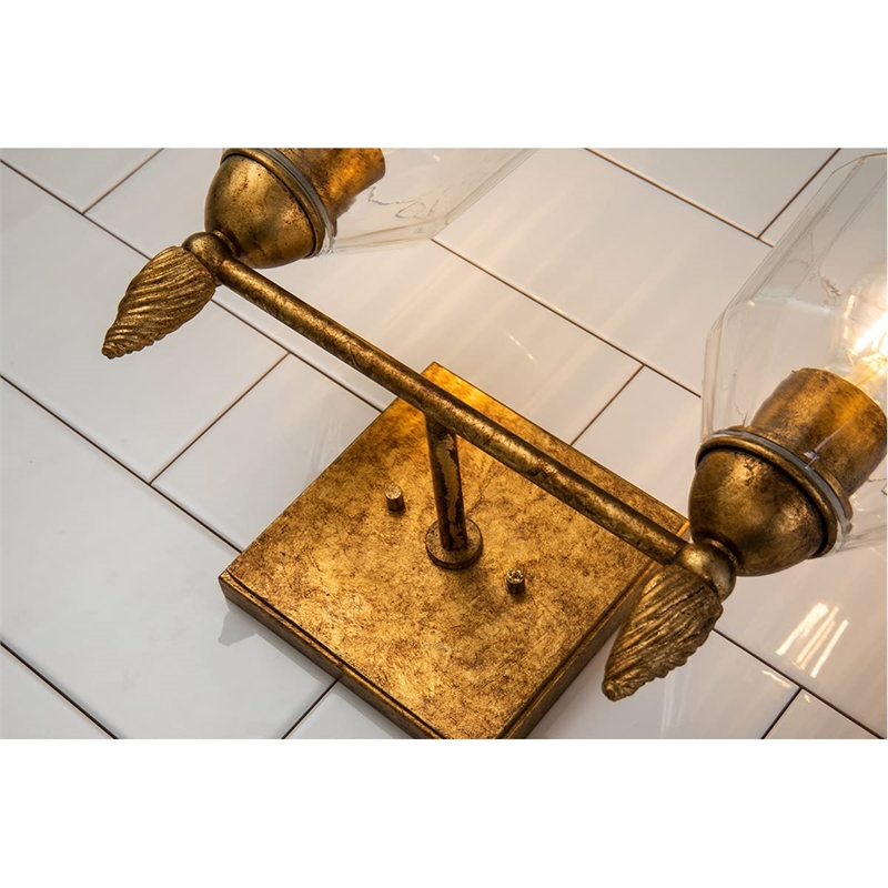Lucas McKearn Felice 2-light Acorn-shaped Bath Vanity Light in Distressed Gold