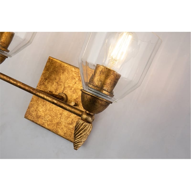 Lucas McKearn Felice 2-light Acorn-shaped Bath Vanity Light in Distressed Gold