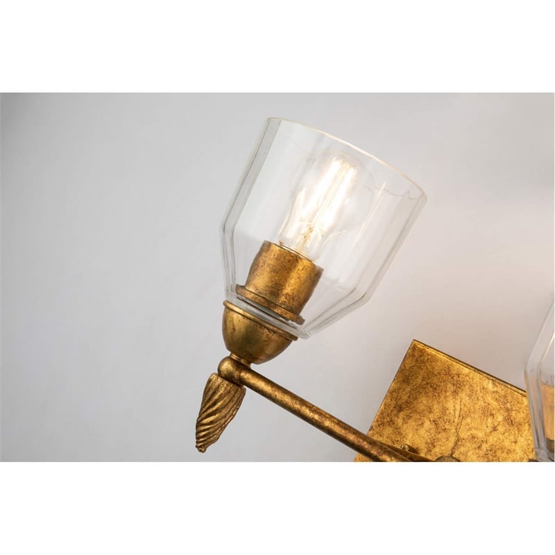 Lucas McKearn Felice 2-light Acorn-shaped Bath Vanity Light in Distressed Gold