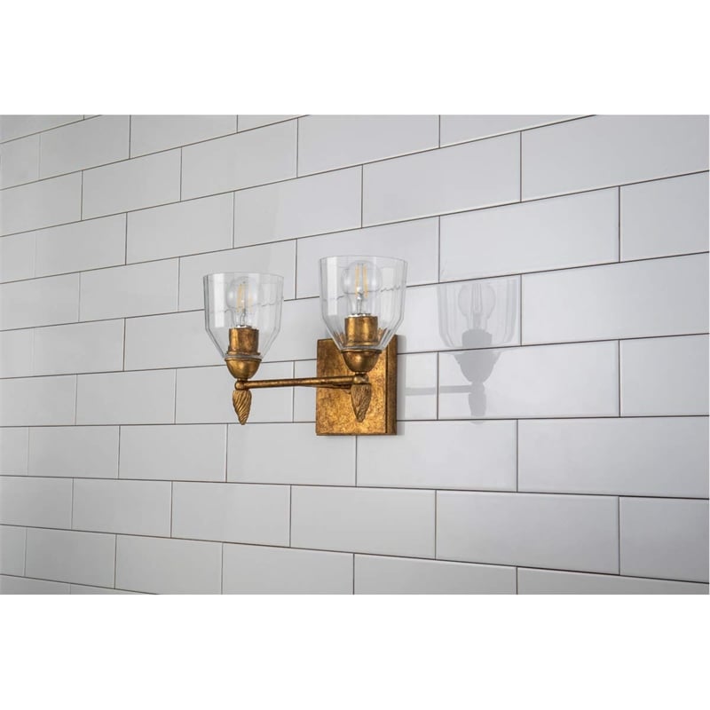 Lucas McKearn Felice 2-light Acorn-shaped Bath Vanity Light in Distressed Gold