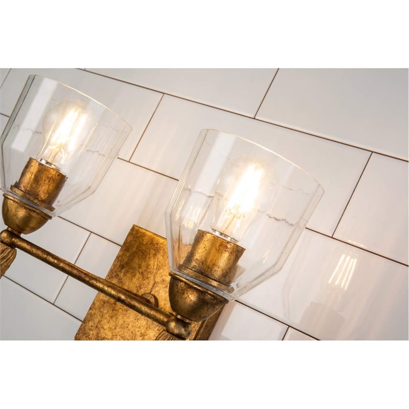 Lucas McKearn Felice 2-light Acorn-shaped Bath Vanity Light in Distressed Gold