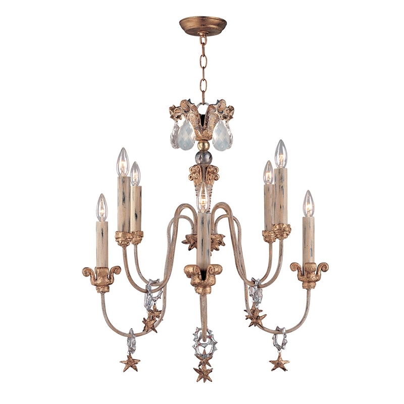 Lucas McKearn Mignon 8-light 2-Tier Resin Chandelier in Antique Gold