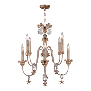 lucas mckearn mignon 8-light 2-tier resin chandelier in antique gold