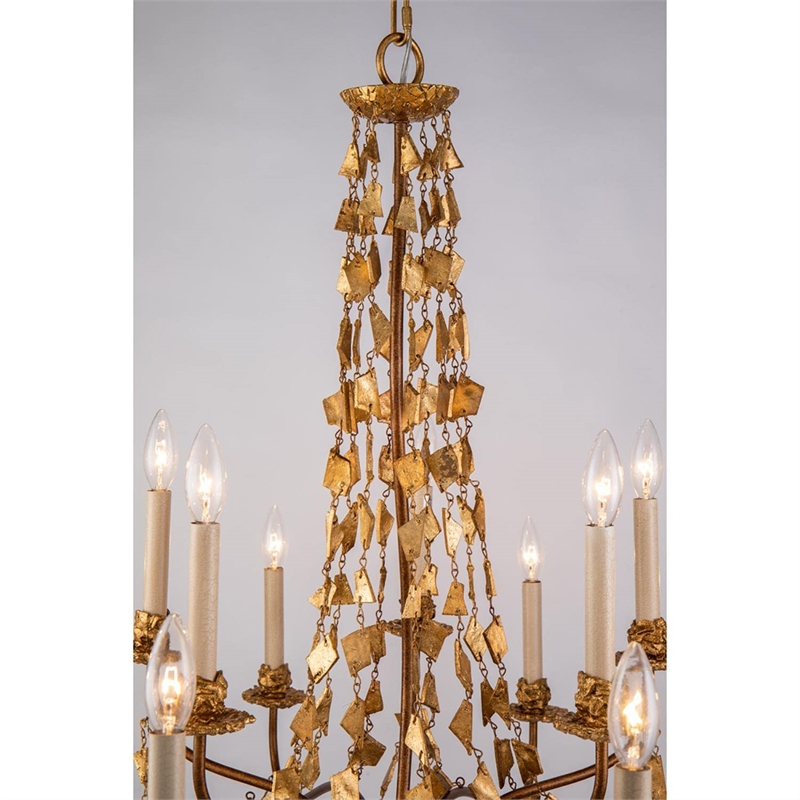 Lucas McKearn Mosaic 15-light 2-Tier Metal Chandelier in Antique Gold