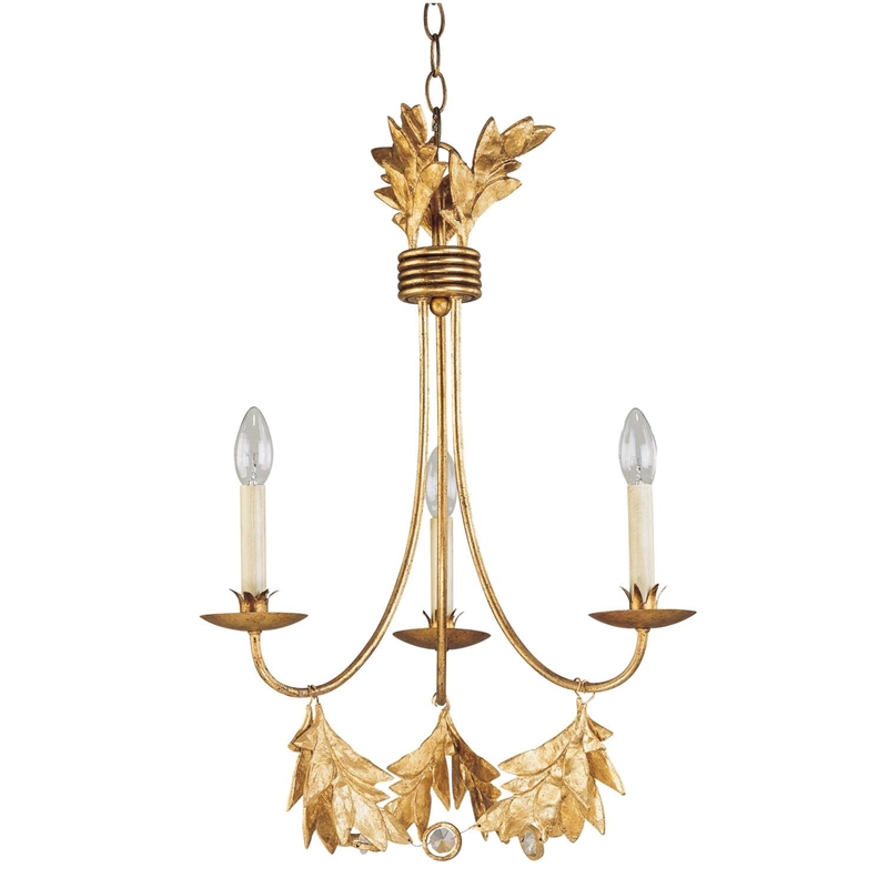 Lucas McKearn Sweet Olive 3-light Resin Mini Chandelier in Distressed Gold