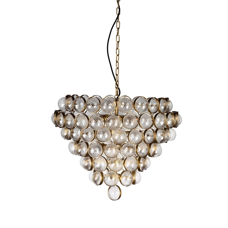 Lucas McKearn Flambeau Inspired Bouquet 8-light Glass Chandelier in Aged Brass