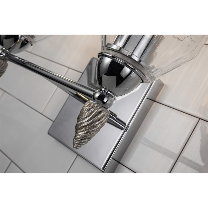 Lucas McKearn Felice 2-light Silver Acorn-shaped Bath Vanity Light in Chrome