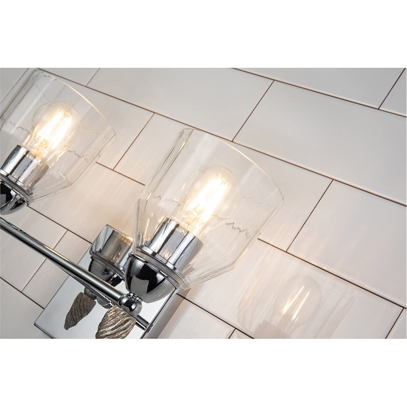 Lucas McKearn Felice 2-light Silver Acorn-shaped Bath Vanity Light in Chrome