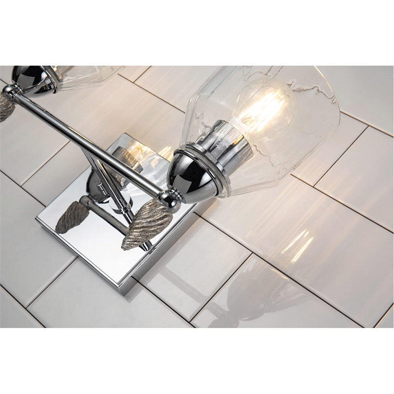 Lucas McKearn Felice 2-light Silver Acorn-shaped Bath Vanity Light in Chrome
