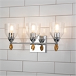 Lucas McKearn Felice 3-light Gold Flame-shaped Bath Vanity Light in Chrome