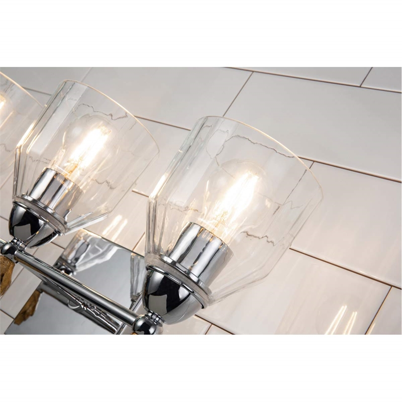 Lucas McKearn Felice 3-light Gold Flame-shaped Bath Vanity Light in Chrome