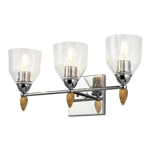 Lucas McKearn Felice 3-light Gold Acorn-shaped Bath Vanity Light in Chrome