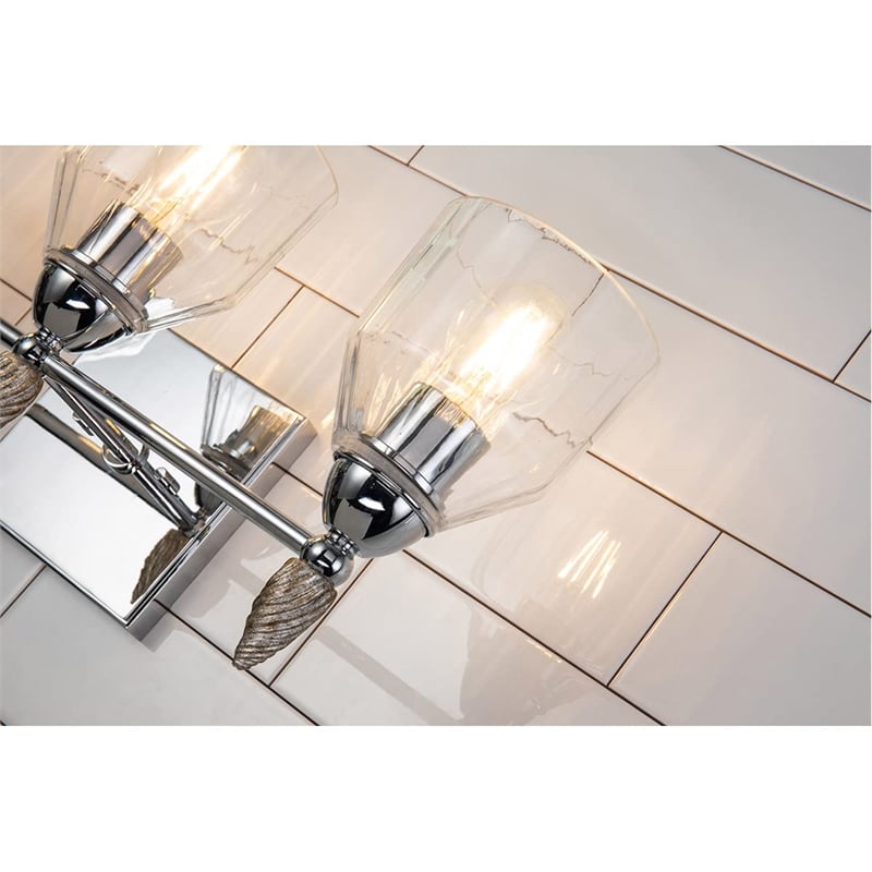 Lucas McKearn Felice 3-light Silver Acorn-shaped Bath Vanity Light in Chrome