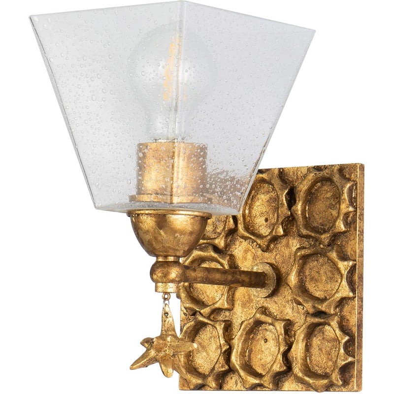 Lucas McKearn Star 1-light Transitional Metal Bath Vanity Light in Gold Leaf