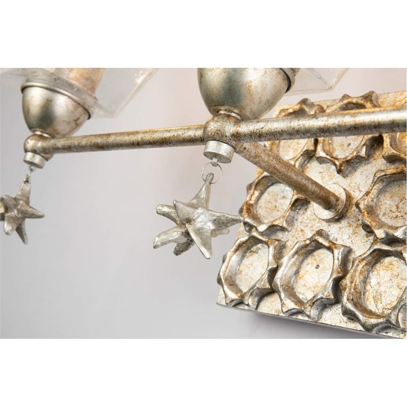 Lucas McKearn Star 3-light Transitional Metal Bath Vanity Light in Silver Leaf