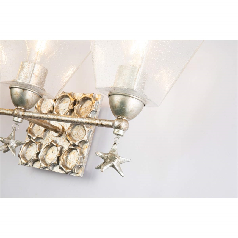 Lucas McKearn Star 3-light Transitional Metal Bath Vanity Light in Silver Leaf