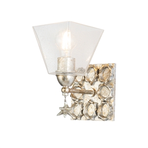 Lucas McKearn Star 1-light Transitional Metal Bath Vanity Light in Silver Leaf