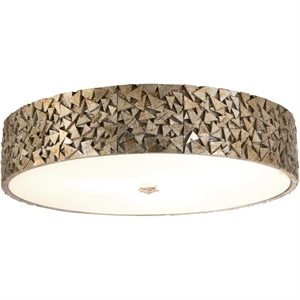 Lucas McKearn Mosaic 20&quot Round 3-light Transitional Metal Flush Mount in Silver