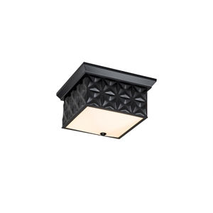 Lucas McKearn Alpha 14&quot 3-light Metal Flush Mount in Matte Black