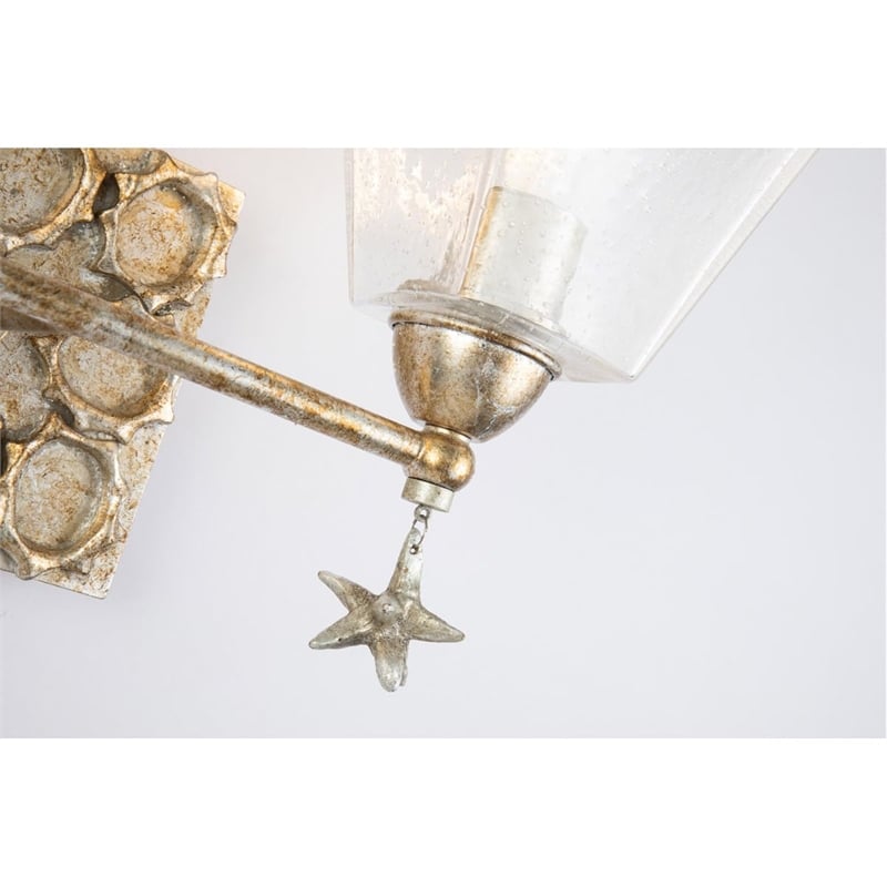 Lucas McKearn Star 2-light Transitional Metal Bath Vanity Light in Silver Leaf